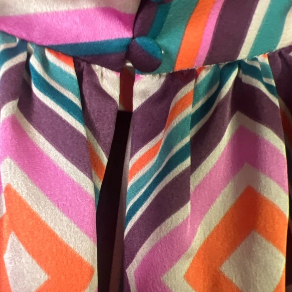 Trina Turk Pink A-Line Dress with Bishop Sleeves Large - Picture 4 of 7